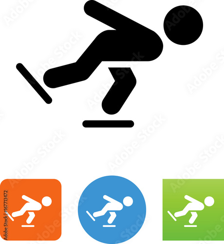 Obraz na plátně Speed Skating Icon - Illustration