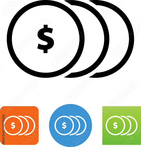 Stack of Coins Icon - Illustration