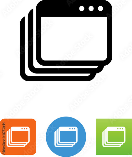 Stack Of Web Pages Icon - Illustration