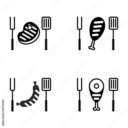 bbq big set icon