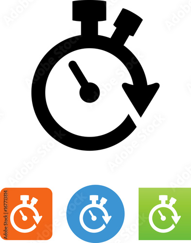 Stopwatch With Arrow Icon - Illustration