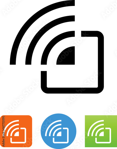 Stylized Radio Frequency Identification RFID Icon