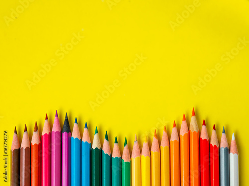 Colored pencil rainbow wave art school education