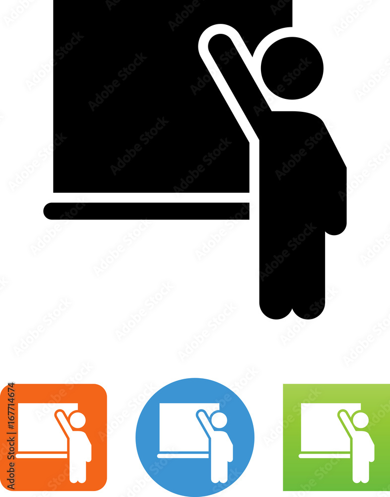 Teacher At Blackboard Icon - Illustration Teacher At Blackboard Icon - Illustration