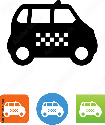 Taxi Shuttle Side View Icon - Illustration