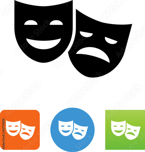 Theatre Masks Icon - Illustration