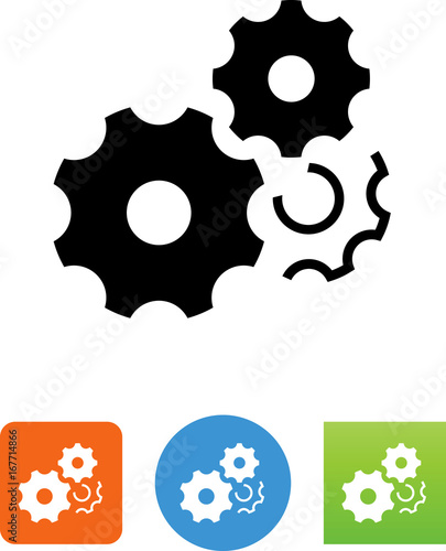 Three Gears Icon - Illustration