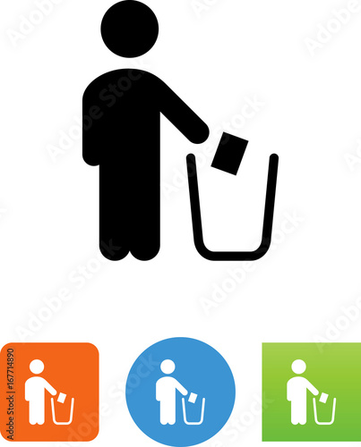 Throw Away Your Trash Icon - Illustration