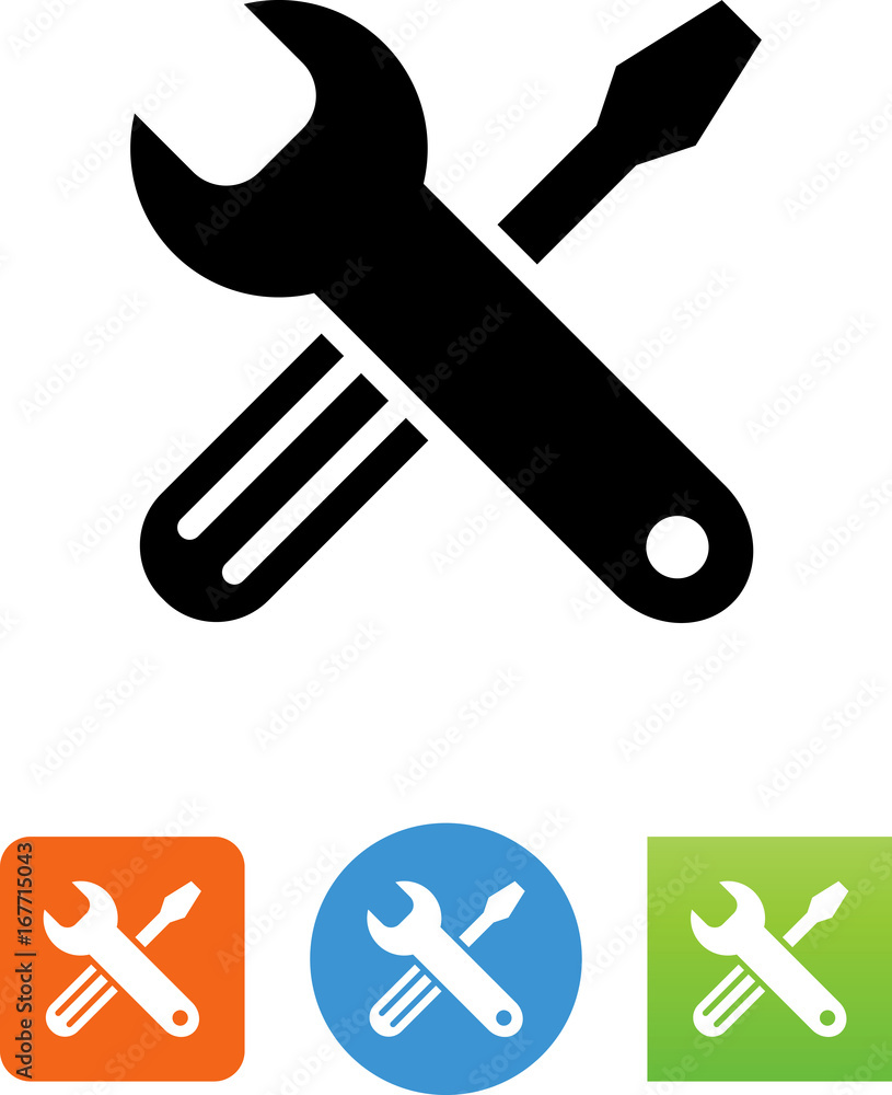 Tools Crossed Icon - Illustration Tools Crossed Icon - Illustration