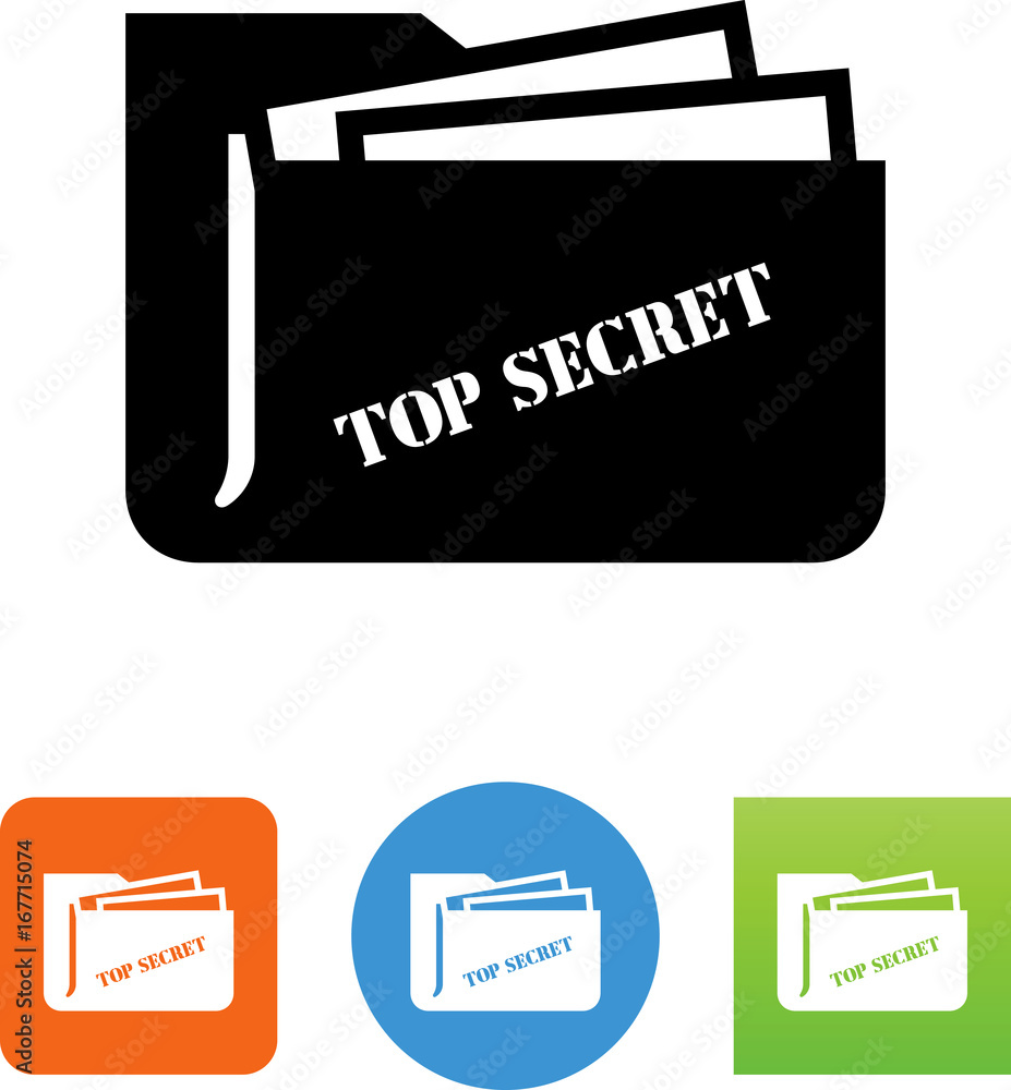 Top Secret File Folder With Papers Icon - Illustration Top Secret File Folder With Papers Icon - Illustration