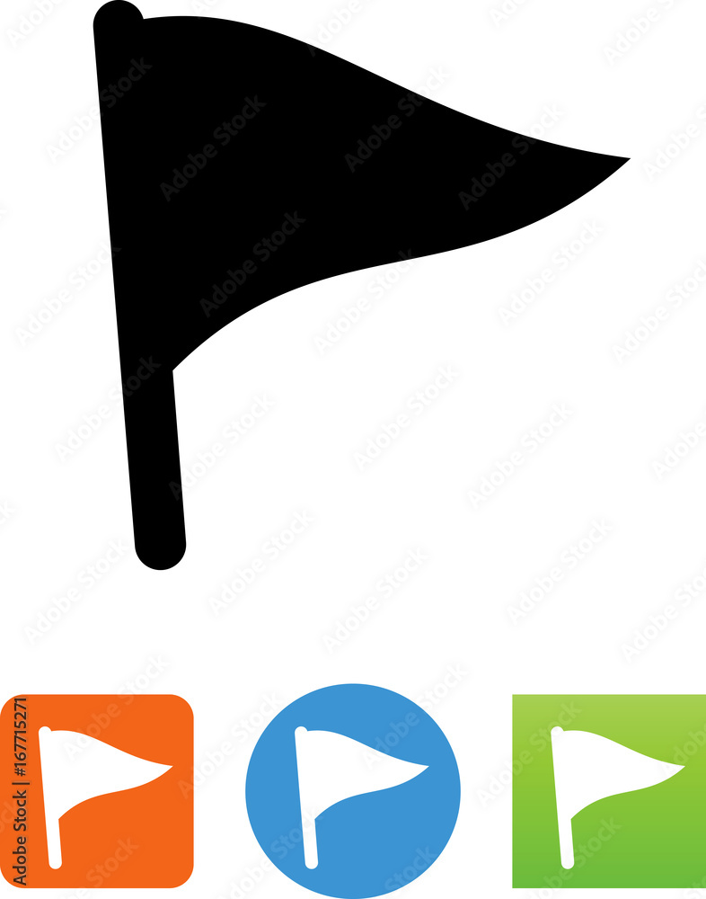 Triangular Flag Icon - Illustration Triangular Flag Icon - Illustration