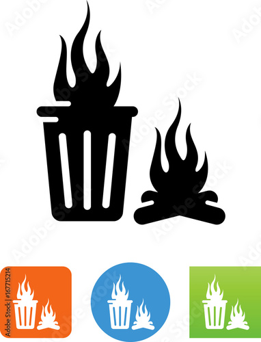 Trash Fire Icon - Illustration