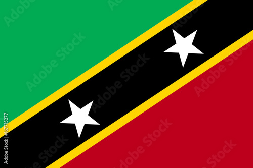 Flag Saint Kitts flat icon. State insignia of the nation in flat style on the entire page. National symbol in the form of a vector illustration