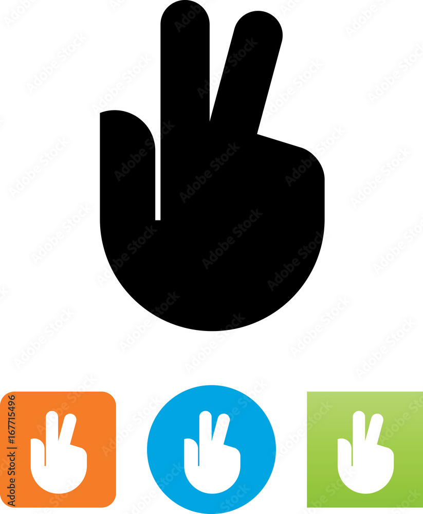 Two Finger Point Gesture Icon - Illustration Two Finger Point Gesture Icon - Illustration