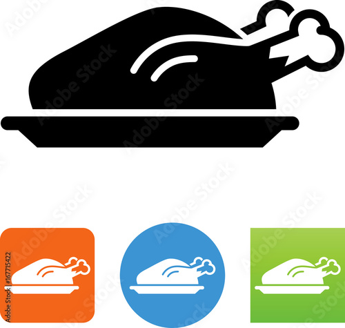 Turkey Dinner Icon - Illustration