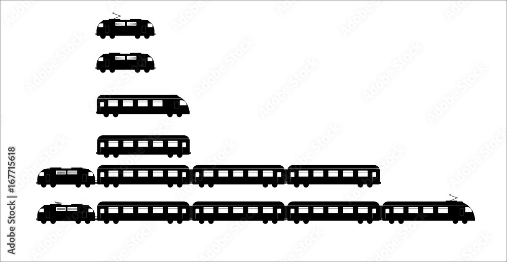 Symbols: Waggon, train, locomotive