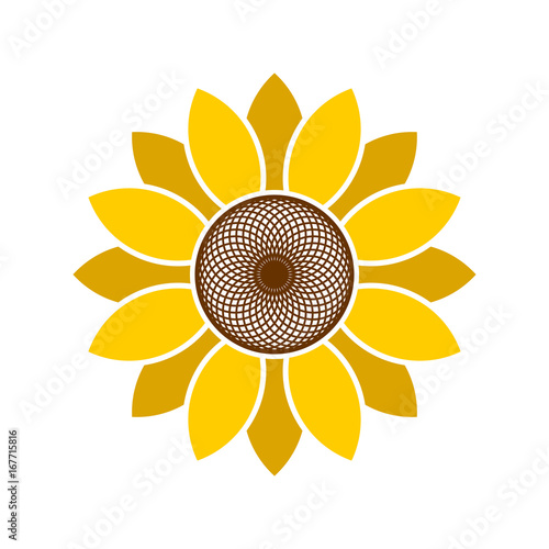 Logo and symbol of sunflower for Thanksgiving Day