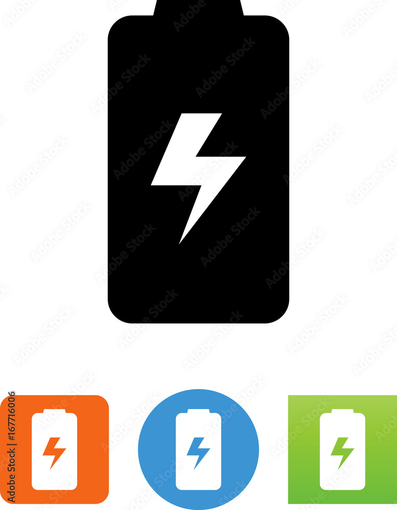 Vector Battery With Bolt Icon - Illustration Vector Battery With Bolt Icon - Illustration