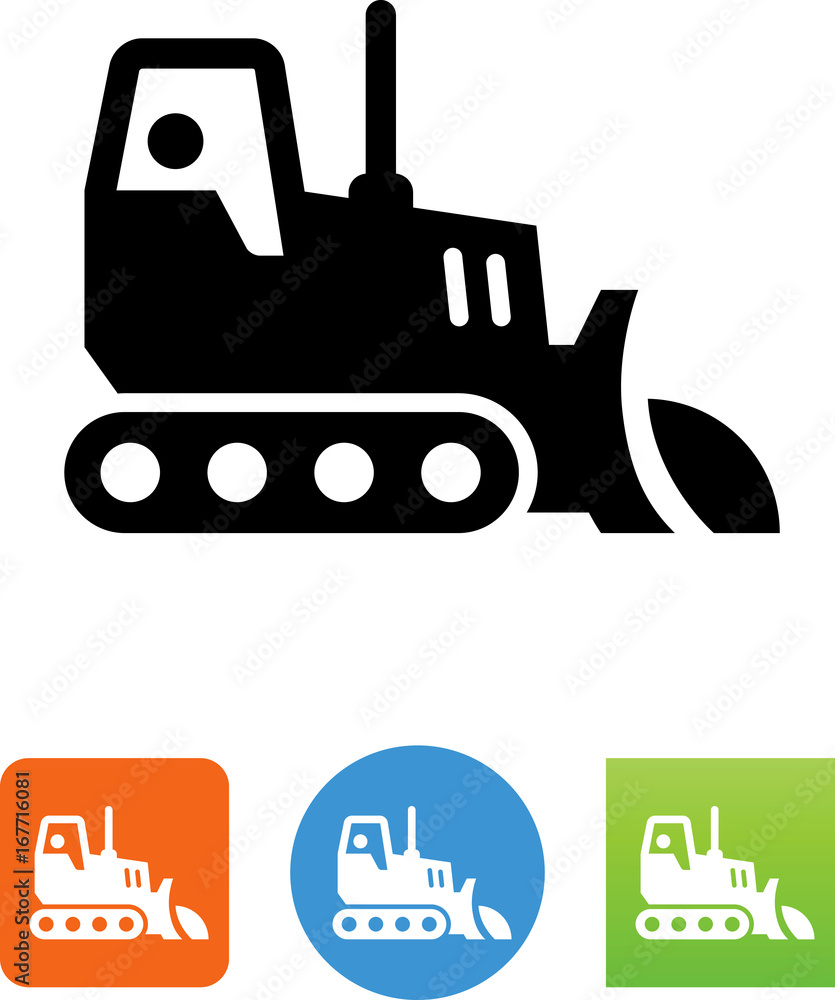Vector Bulldozer Icon - Illustration Vector Bulldozer Icon - Illustration