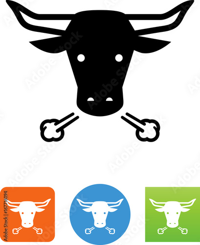 Vector Bull's Head Icon - Illustration