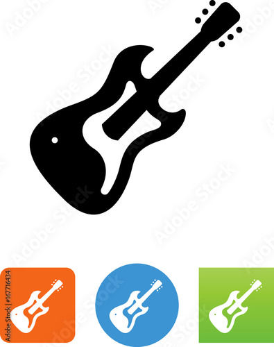 Vector Electric Guitar Icon - Illustration