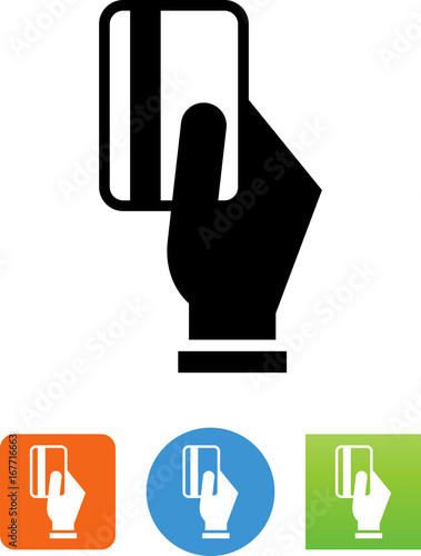 Vector Hand Holding A Credit Card Icon - Illustration