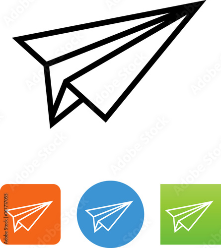 Vector Paper Airplane Icon - Illustration