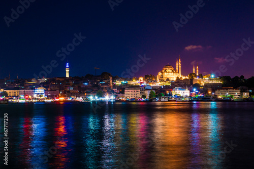 istanbul mosque in the night turkey © EwaStudio