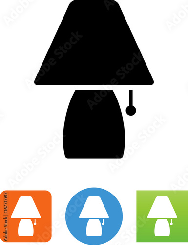 Vector Table Lamp Icon - Illustration