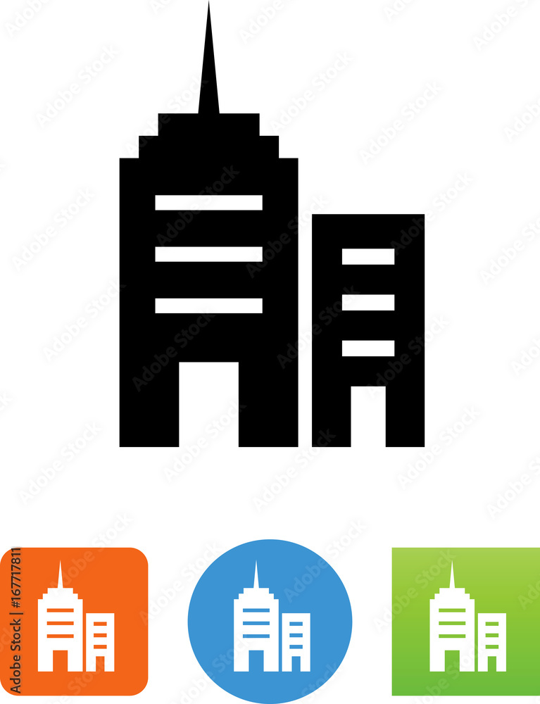 Obraz premium Vector Two Office Buildings Icon - Illustration