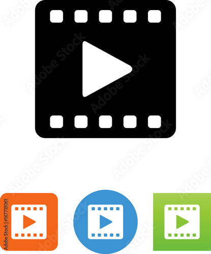Video Player With Film Icon - Illustration