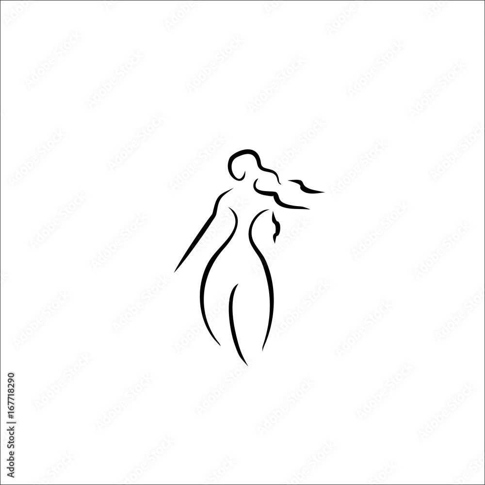 woman Aphrodite vector line illustration woman Aphrodite vector line illustration