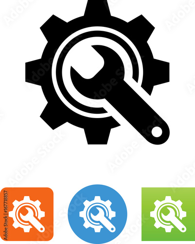 Wrench And Gear Icon - Illustration