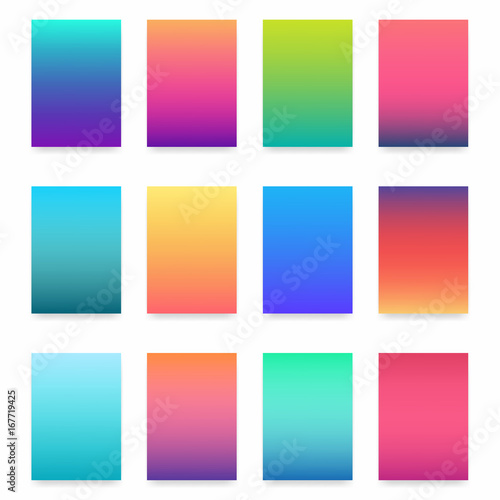 Soft color gradient. Modern light background set for brochure, poster, flyer, website © Yevhenii