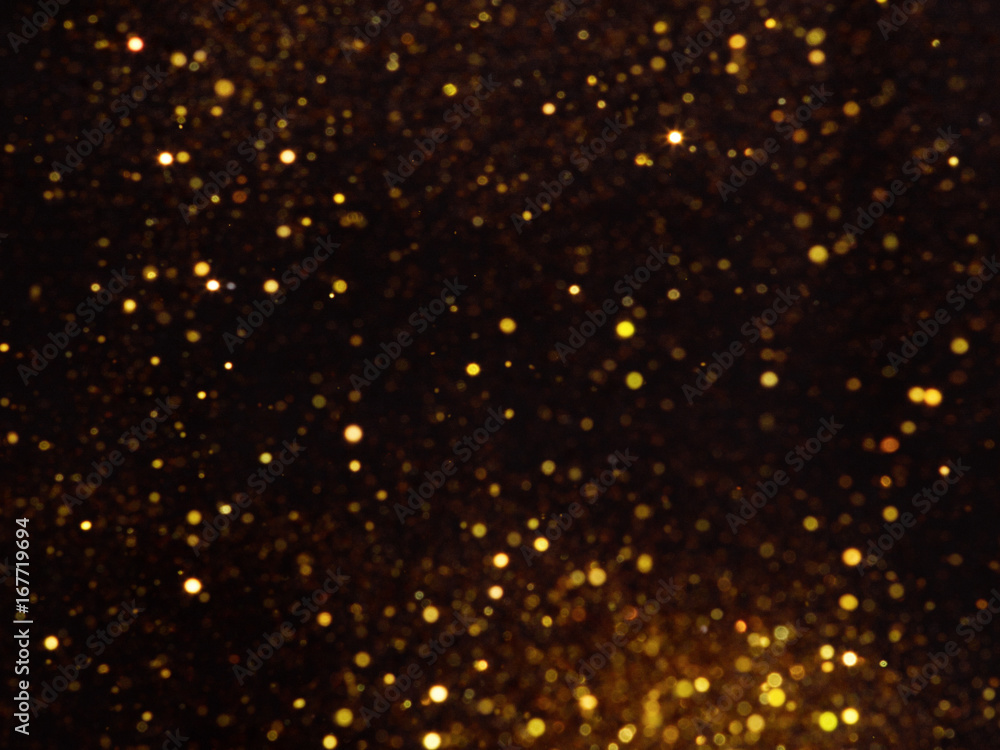 Golden overlay background of golden lights with bokeh effect. - obrazy, fototapety, plakaty 