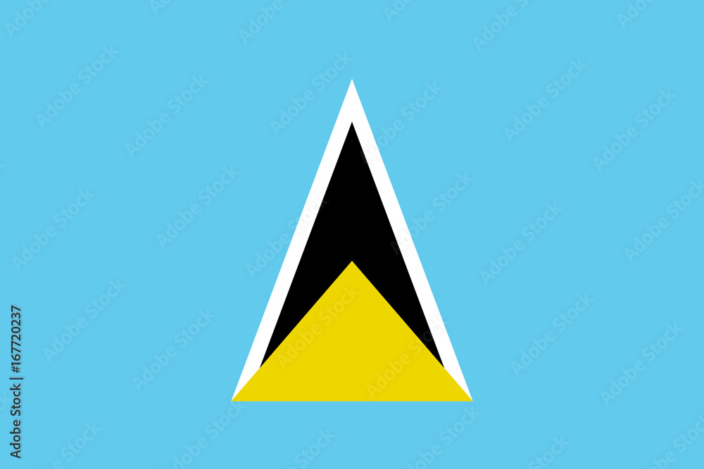 Flag Saint Lucia flat icon. State insignia of the nation in flat style on the entire page. National symbol in the form of a vector illustration Flag Saint Lucia flat icon. State insignia of the nation in flat style on the entire page. National symbol in the form of a vector illustration