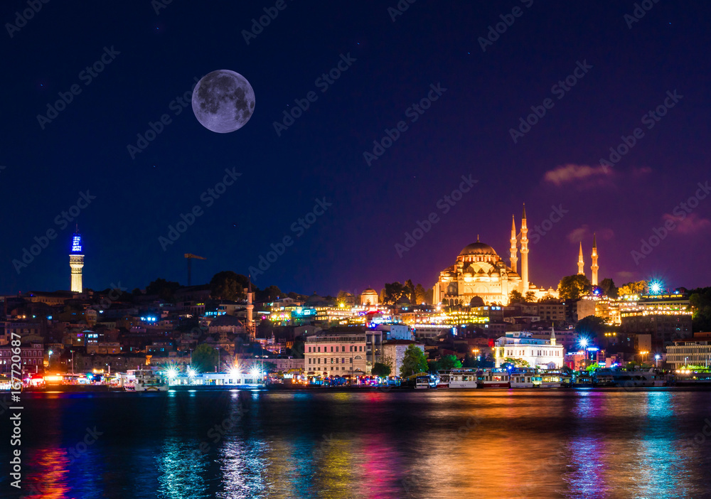 Fototapeta premium istanbul mosque in the night turkey