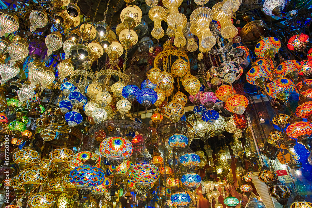 Grand Bazaar in Istanbul. old lamps Grand Bazaar in Istanbul. old lamps