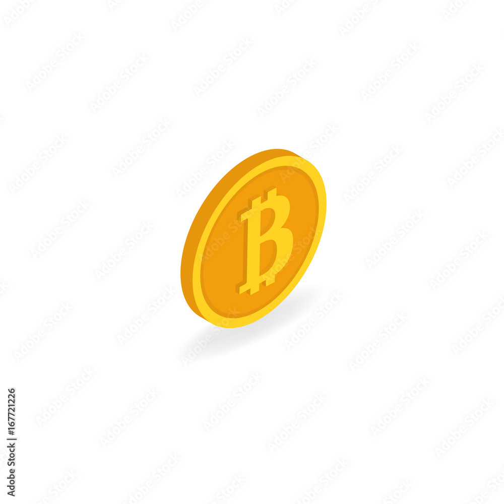 Coin bitcoin on a white background. Isometric vector illustration. Coin bitcoin on a white background. Isometric vector illustration.