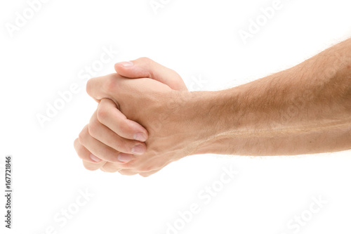 Man's hand emotions  handshake