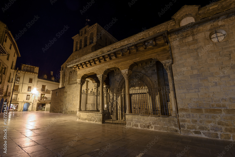 The Cathedral of St Peter the Apostle at Night, Jaca, Huesca