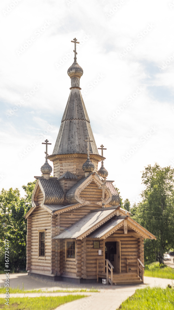 Wooden church in Petrozavodsk, the capital of Karelia