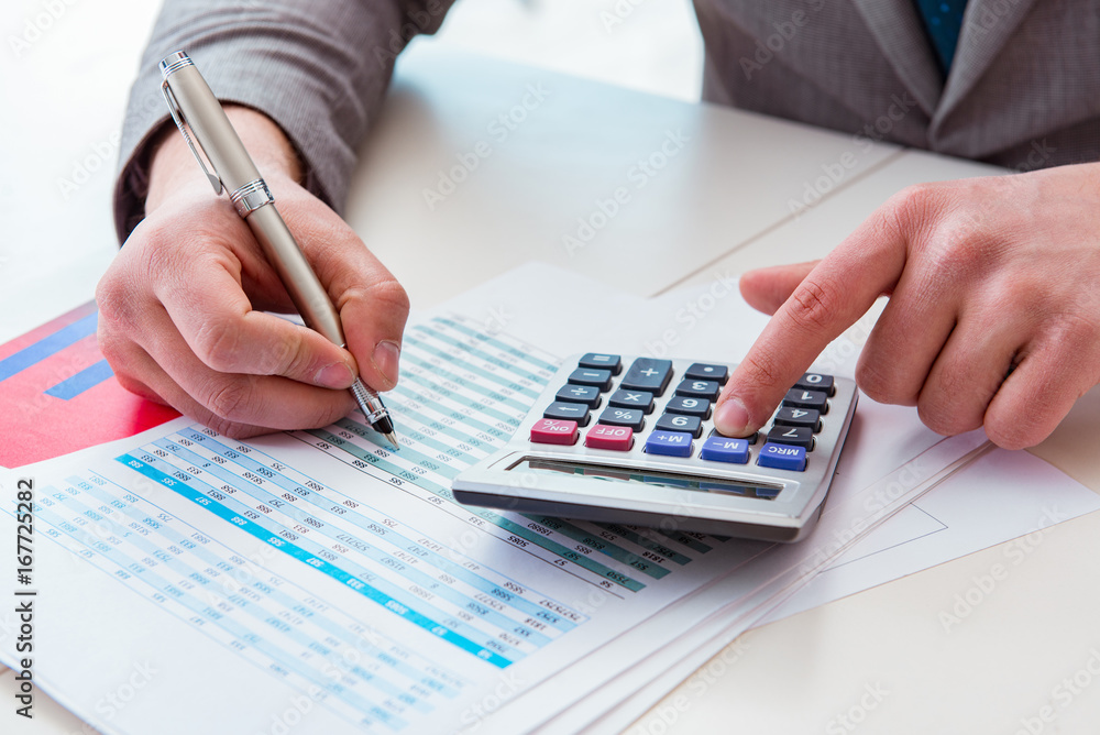 Finance analyst looking and financial reports Finance analyst looking and financial reports