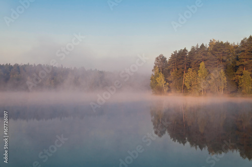 autumnal lake near the forest