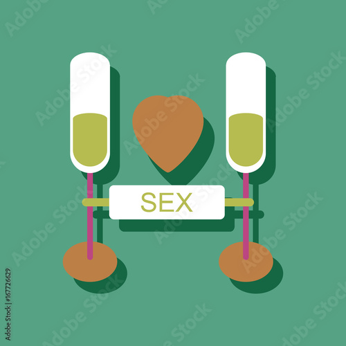 flat vector icon design sex and cocktails in sticker style