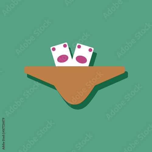 flat vector icon design money in female thong in sticker style
