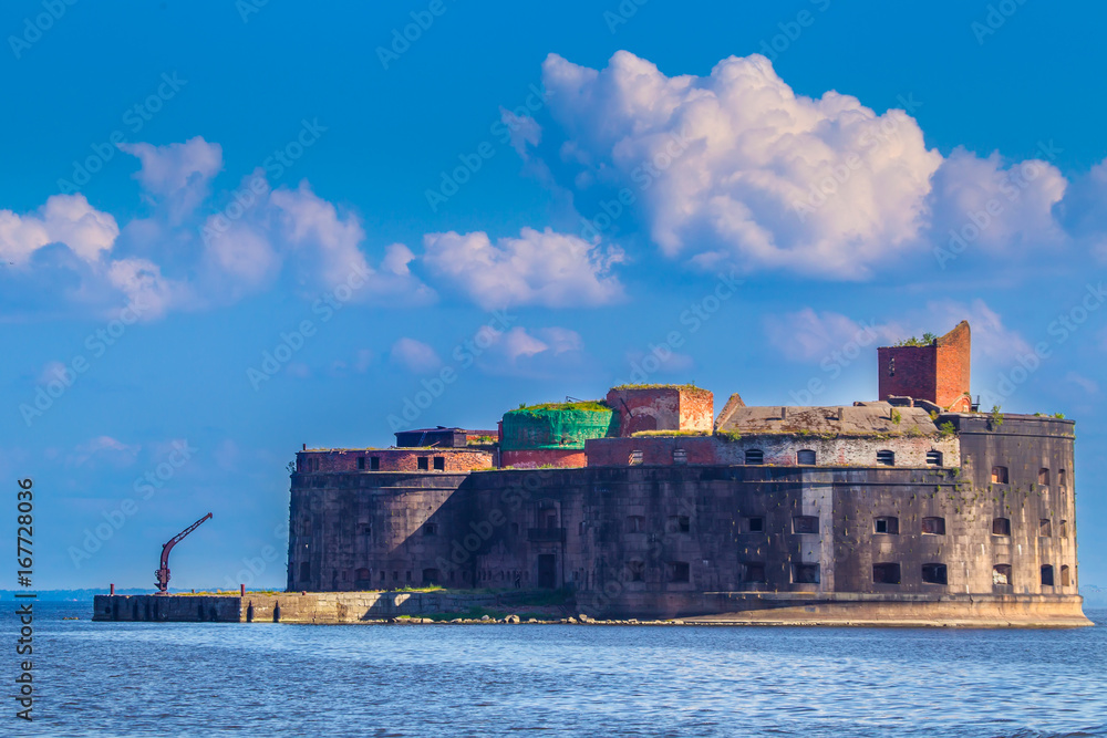 Russia. St. Petersburg. Kronstadt. Abandoned marine forts. Museum.