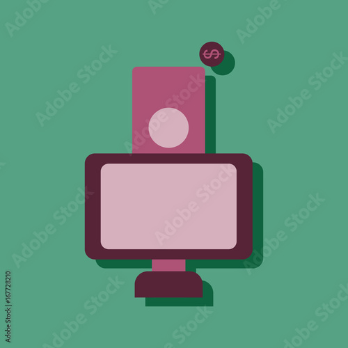 flat vector icon design collection money equal chips online in sticker style