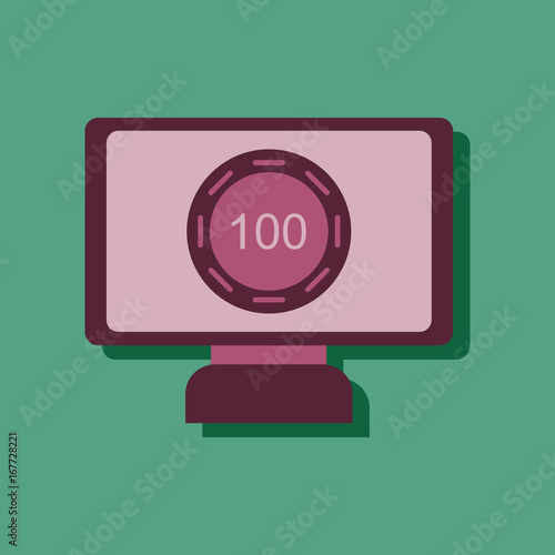 flat vector icon design collection casino chip on screen