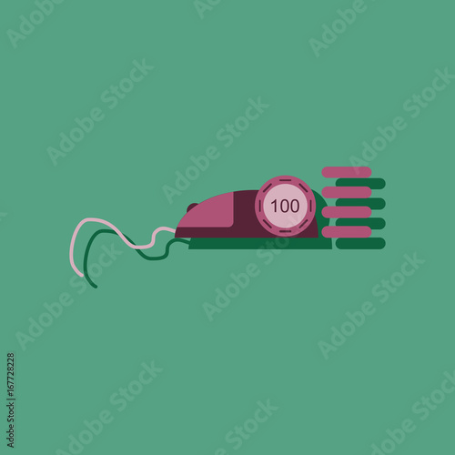 flat vector icon design collection mouse and casino chip in sticker style